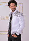 White Silver "Luxe" Studded Jacket