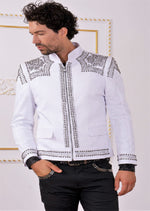 White Silver "Luxe" Studded Jacket