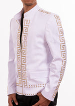 White Gold "Meander" Studded Jacket