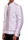 White Silver Meander Studded Jacket