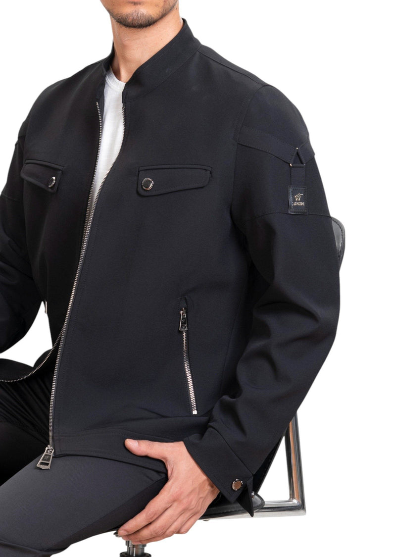Black Side Buckle Tech Jacket