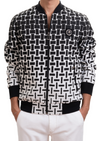 Black Geometric Jacquard Jacket