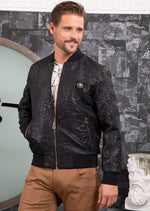 Black Emboss Paisley Jacquard Jacket