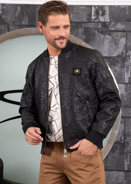 Black Emboss Paisley Jacquard Jacket – MONDO Menswear