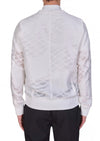 White Sheer Web Bomber Jacket