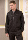 Black Zipper Suede Biker Jacket
