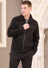 Black Zipper Suede Biker Jacket