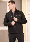 Black Zipper Suede Biker Jacket