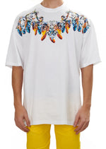 White Crest Feather Oversize Tee