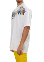 White Crest Feather Oversize Tee