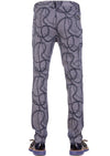 Navy Chain Detailed Knit Pants