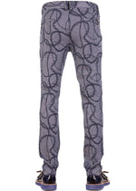 Navy Chain Detailed Knit Pants