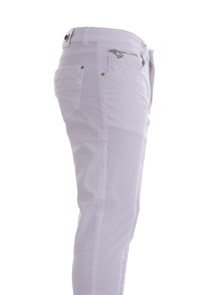 White Houndstooth Zipper Tech Pants – MONDO Menswear