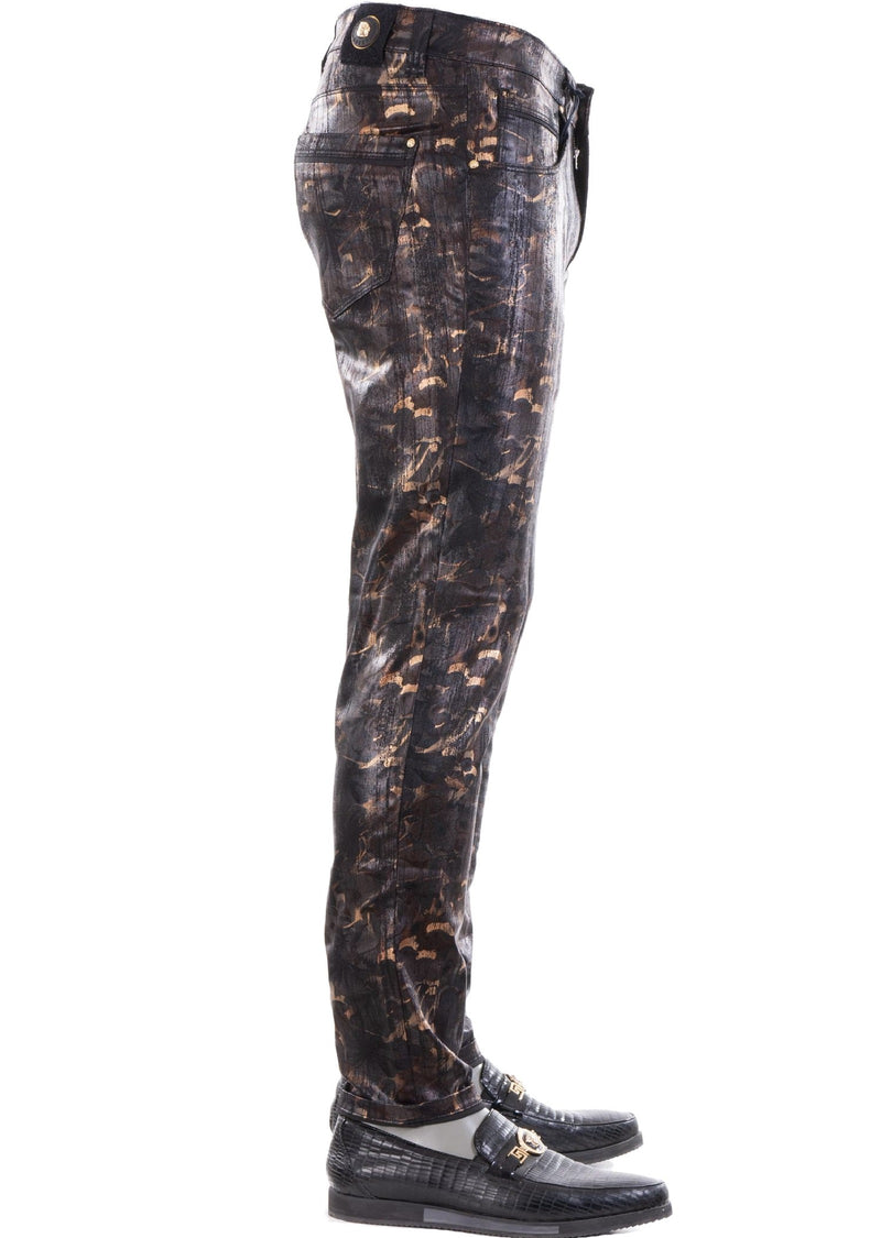 Black Bronze Metallic Spandex Pants