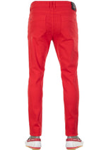 Red Casual Slim Fit Jeans