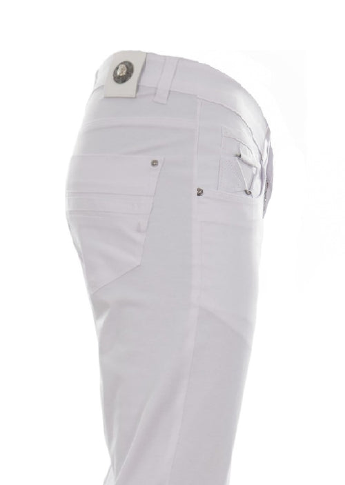 White Triangle Buckle Tech Pants