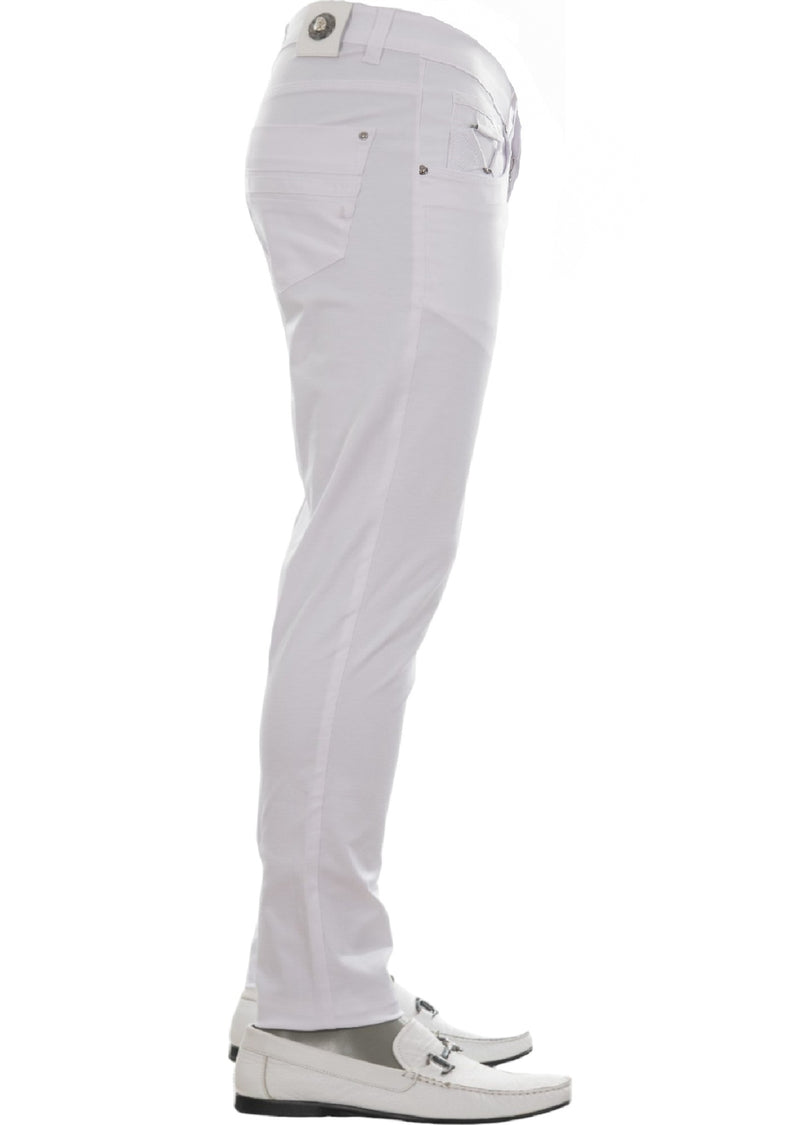 White Triangle Buckle Tech Pants
