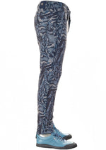 Navy Blue Snake Printed Jeans