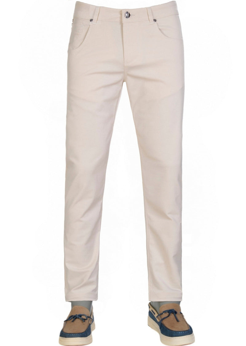 Beige Tripple Studded Tech Pants