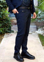 Navy "V-metal 2" Tech Pants