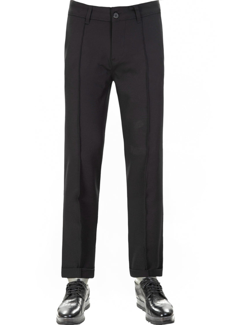 Black Pleated Tech Pants