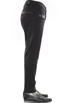 Black Square Buckle Tech Pants