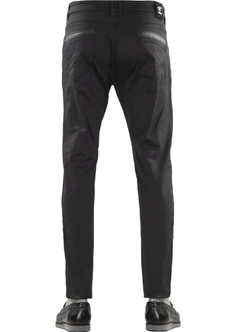 Black Square Buckle Tech Pants