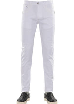 White Square Buckle Tech Pants