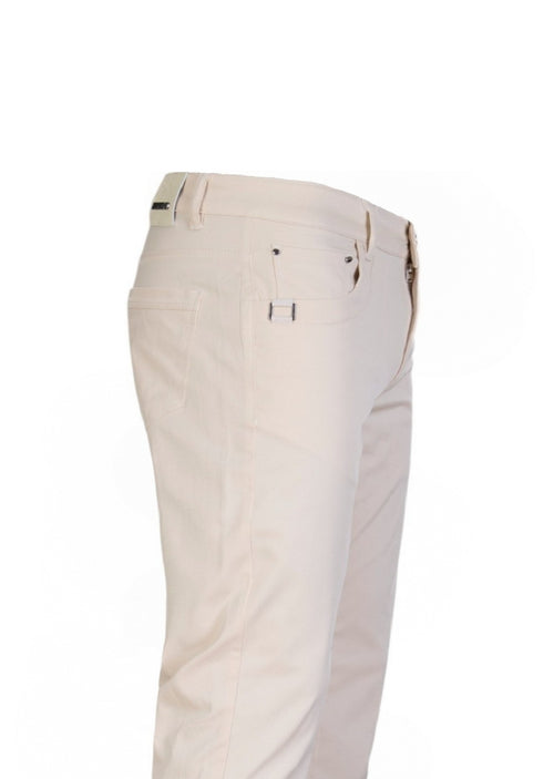 Beige Square Buckle Tech Pants