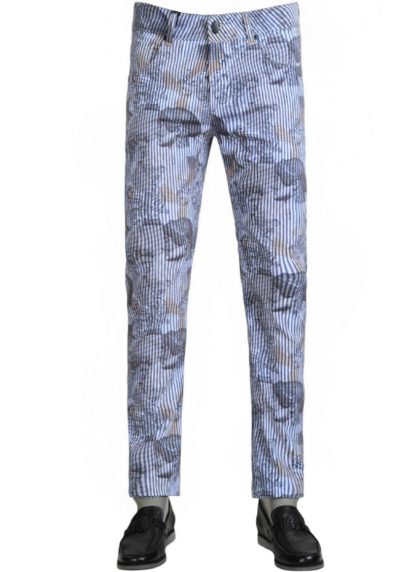 Blue Stripe Heritage Print Pants