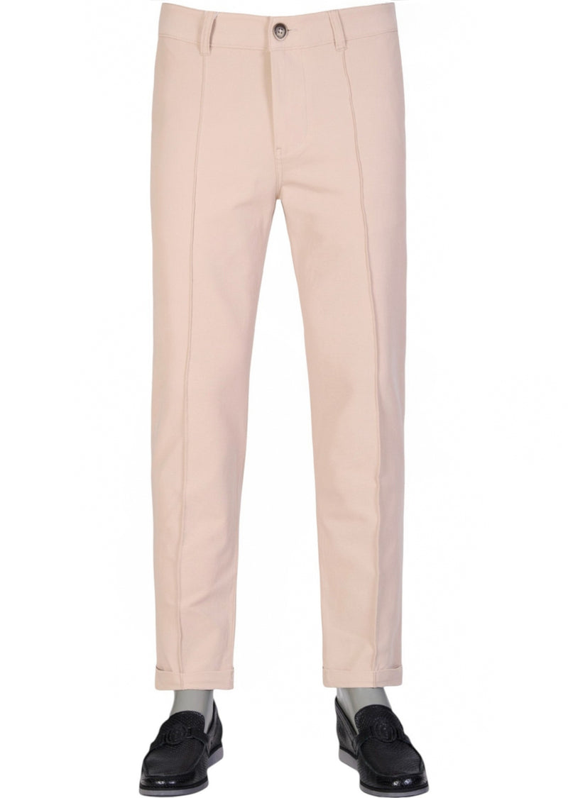 Beige Pleated Tech Pants