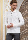 Beige Paisley Embossed Velour Polo