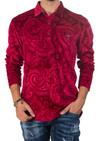 Burgundy Paisley Velour Polo