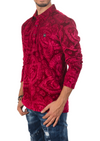 Burgundy Paisley Velour Polo