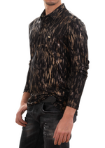 Black Gold Brushstroke Knit Polo