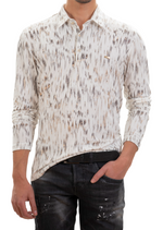 White Gold Brushstroke Knit Polo