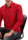 Red Gold Brushstroke Knit Polo