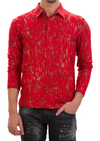 Red Gold Brushstroke Knit Polo