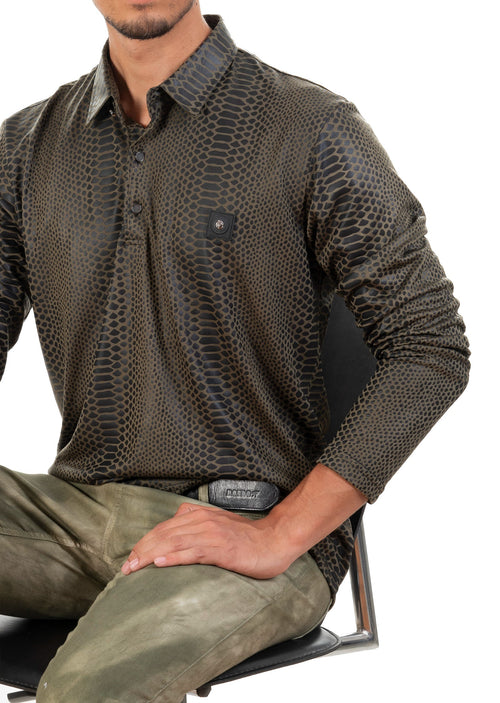 Green Alligator Tech Long Sleeve Polo
