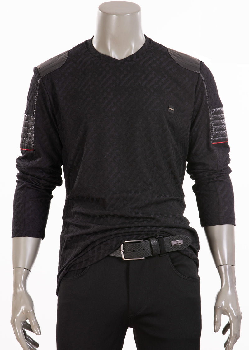 Black Quilted Detailed Sweater