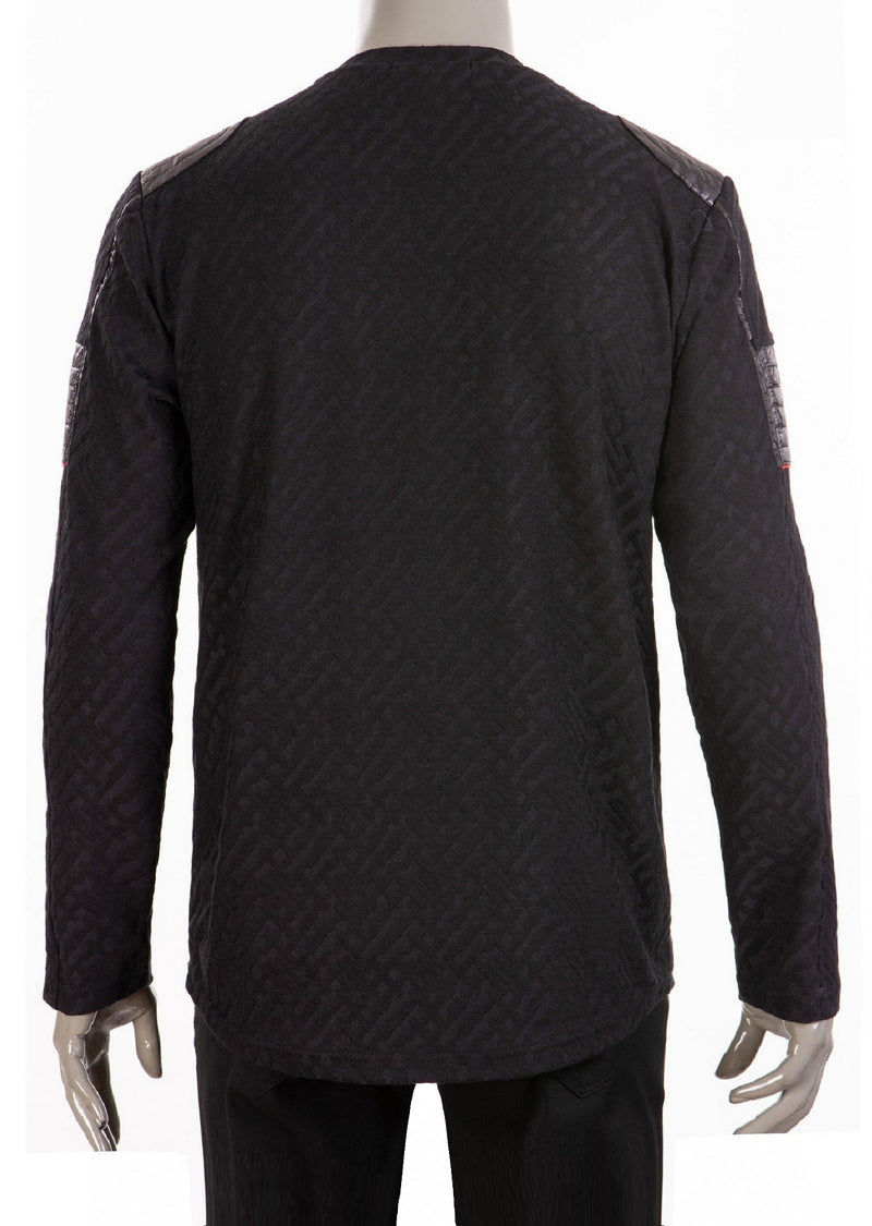 Black Quilted Detailed Sweater