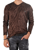 Brown Crushed Velour Sweater