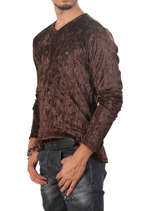 Brown Crushed Velour Sweater