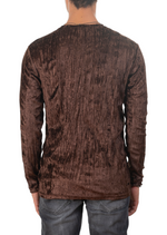 Brown Crushed Velour Sweater