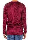 Burgundy Crushed Velour Sweater