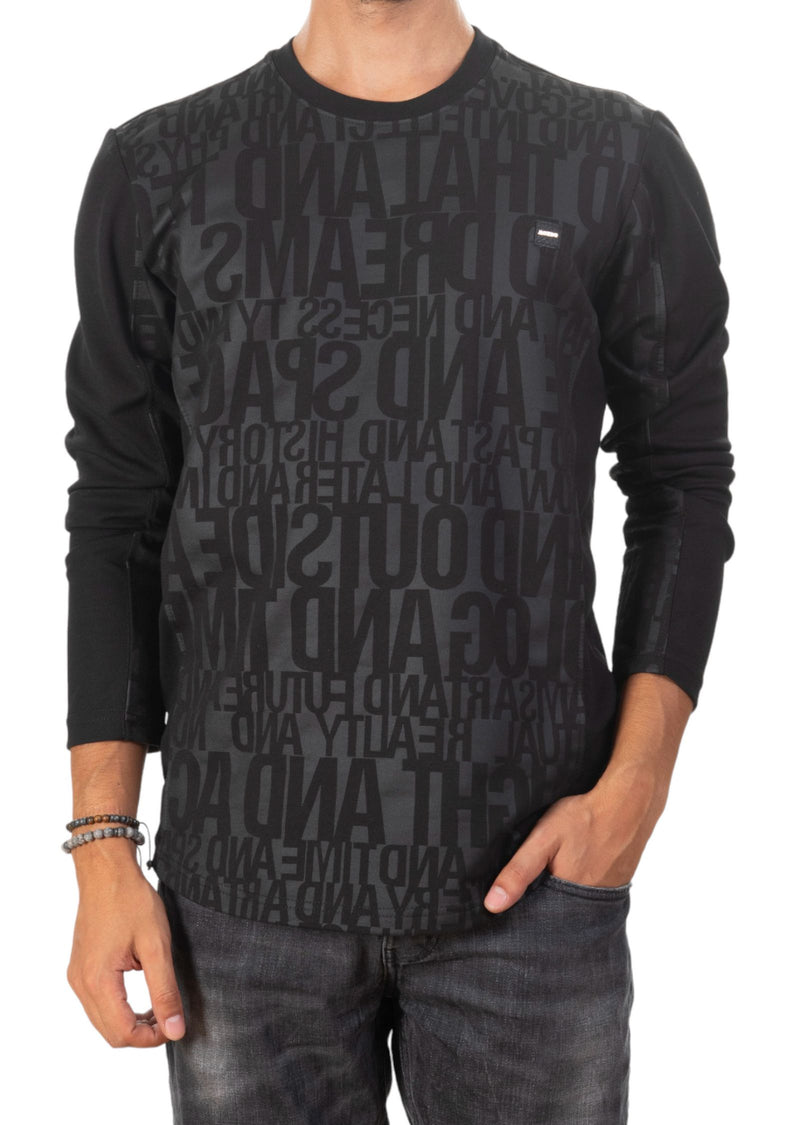 Black Partial-Words Sweater