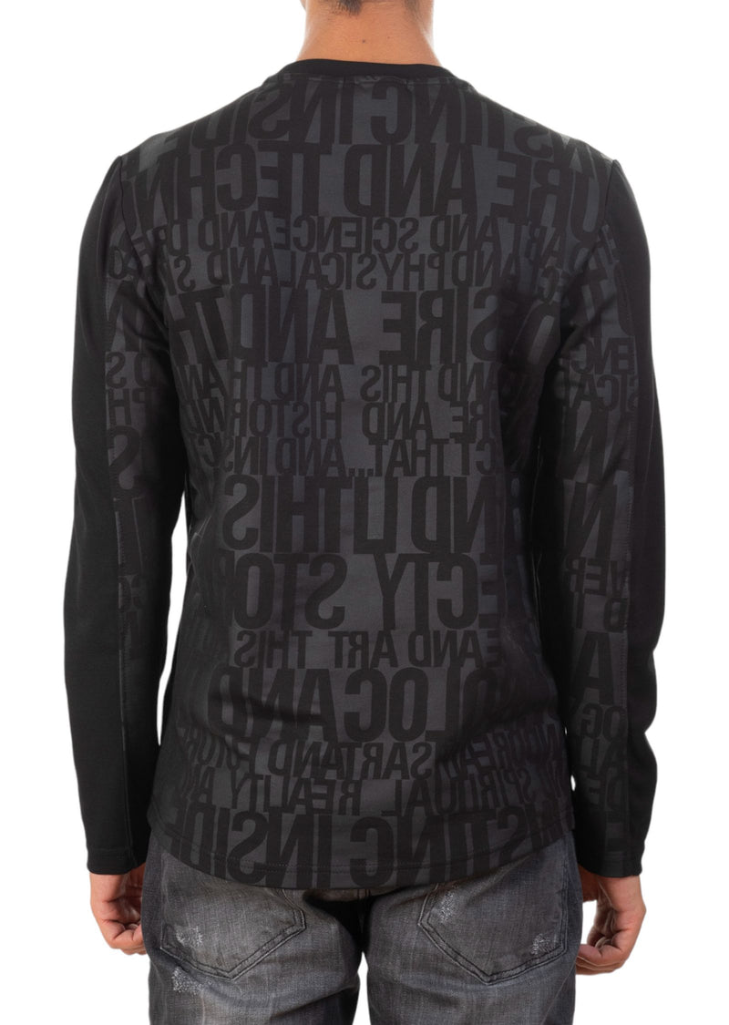 Black Partial-Words Sweater