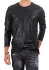 Black Alphabet Semi-Shine Sweater