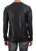 Black Alphabet Semi-Shine Sweater