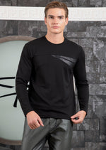 Black Wings Mini Studded Knit Tee